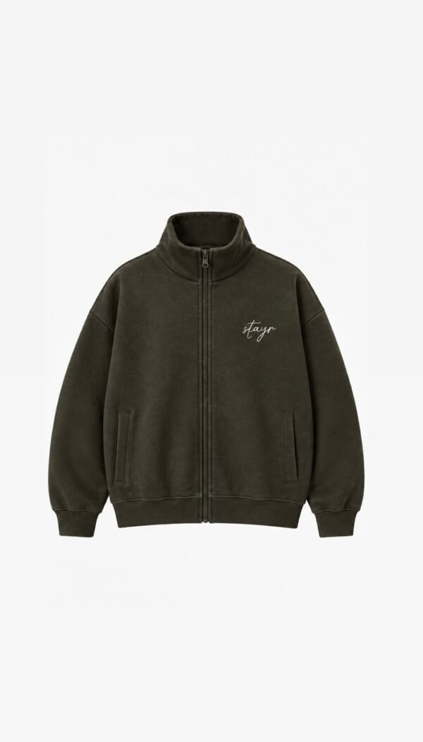 Full Zip Cuello Verde Musgo